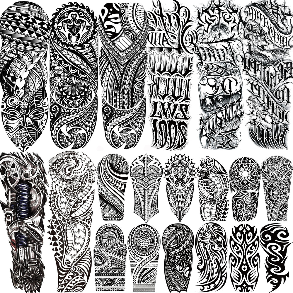 SHELYEXIEN 20-sheets full-arm tattoo set for bold designs and long wear