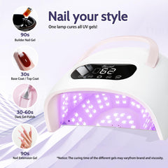 SHEXNAIL UV Nail Lamp rear view showing dual-view display