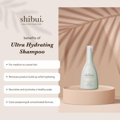 Creamy lather from SHIBUI Ultra Hydrating Shampoo delivers gentle cleansing