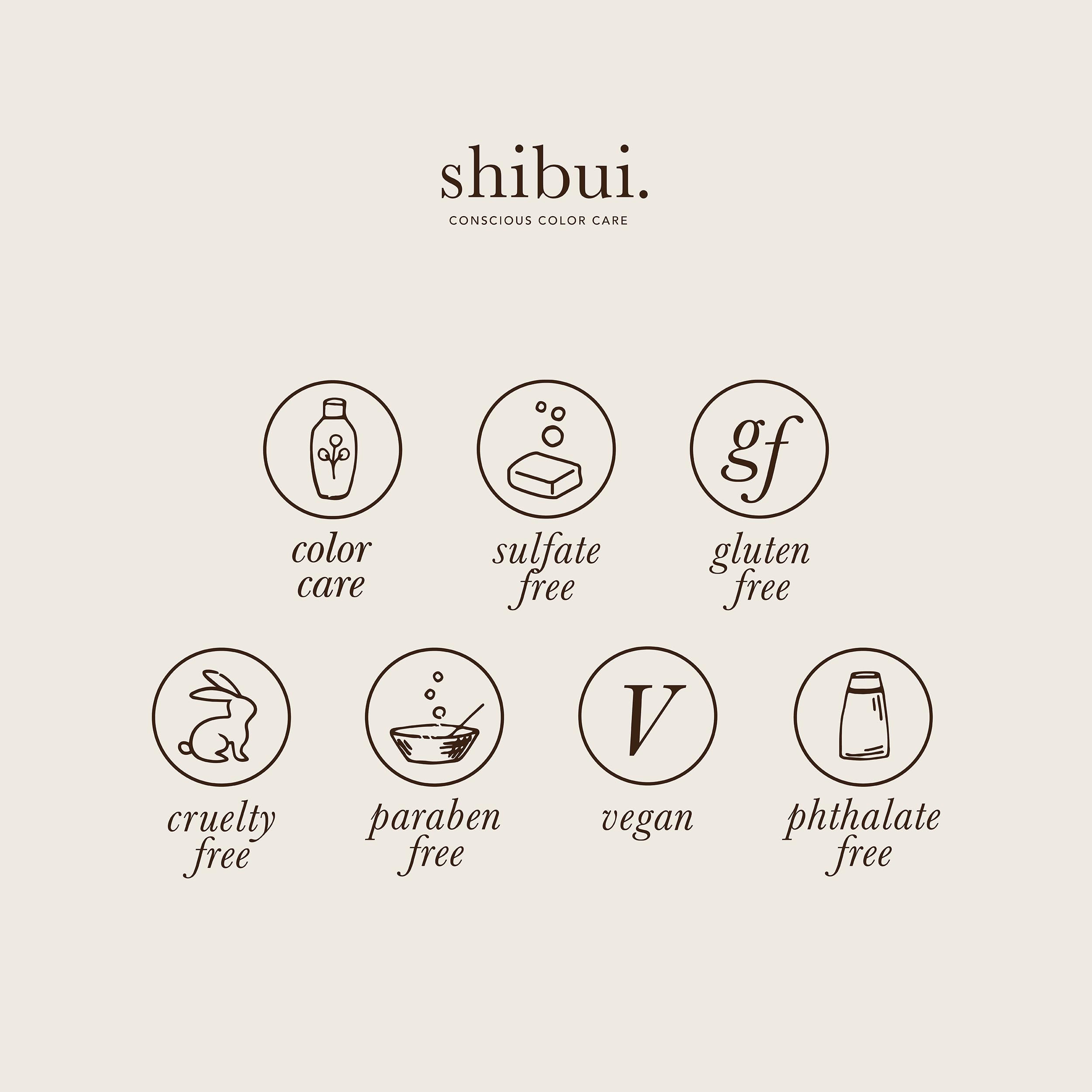 SHIBUI Volumizing Shampoo bottle showing vegan, sulfate-free clean formula.