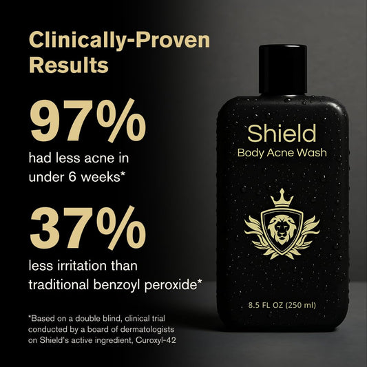 Shield Acne Wash Bundle Body Wash targets chest and back without fragrance.