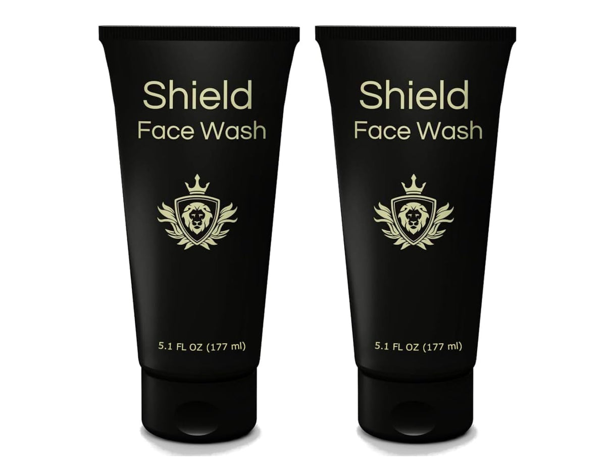 Shield Face Wash for Men gel bottle highlighting deep clean and oil-control benefits