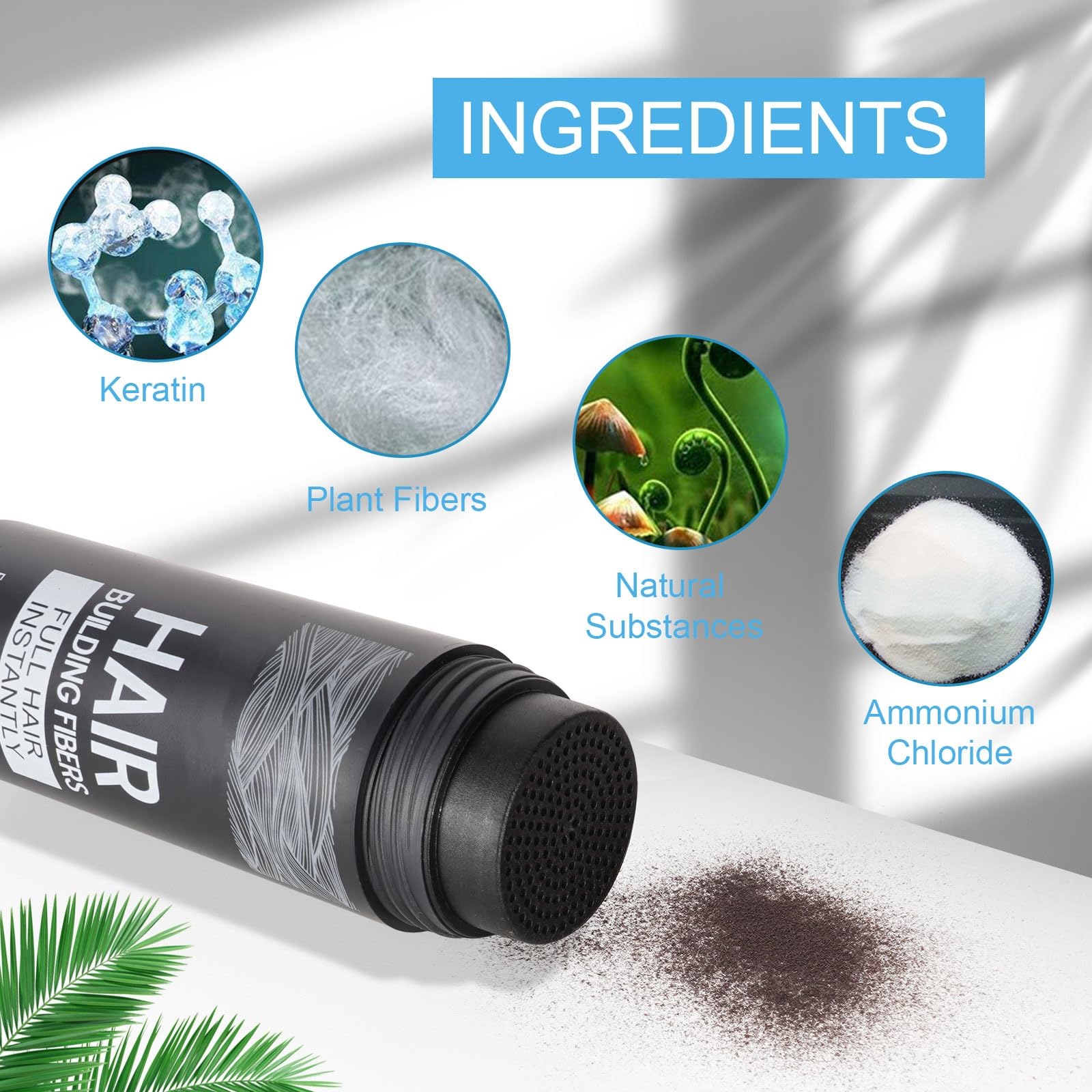 SHIFAKOU targets thinning temples and crown with fiber cling.