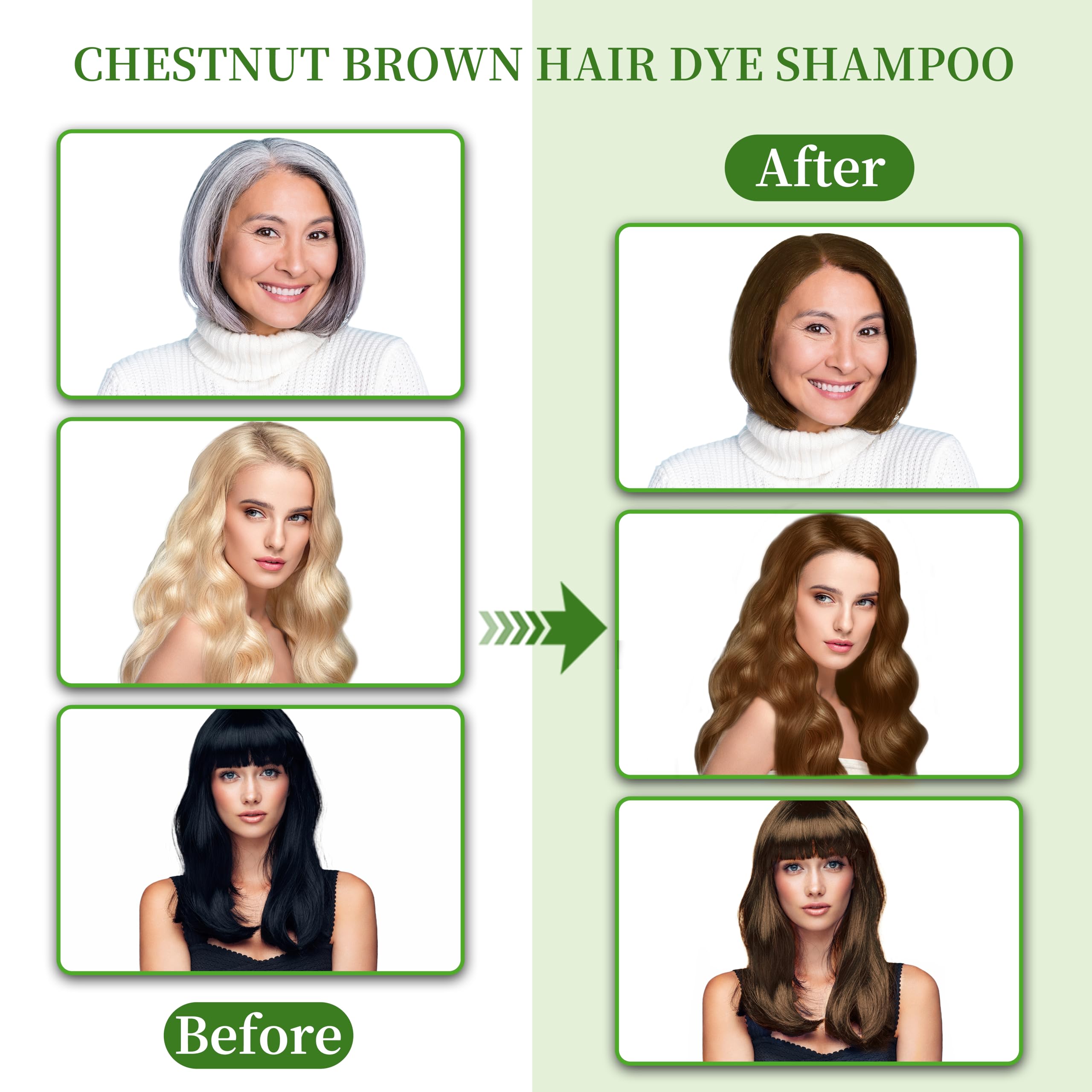 SHIHUANUO 3in1 hair dye shampoo bottle for self-coloring.