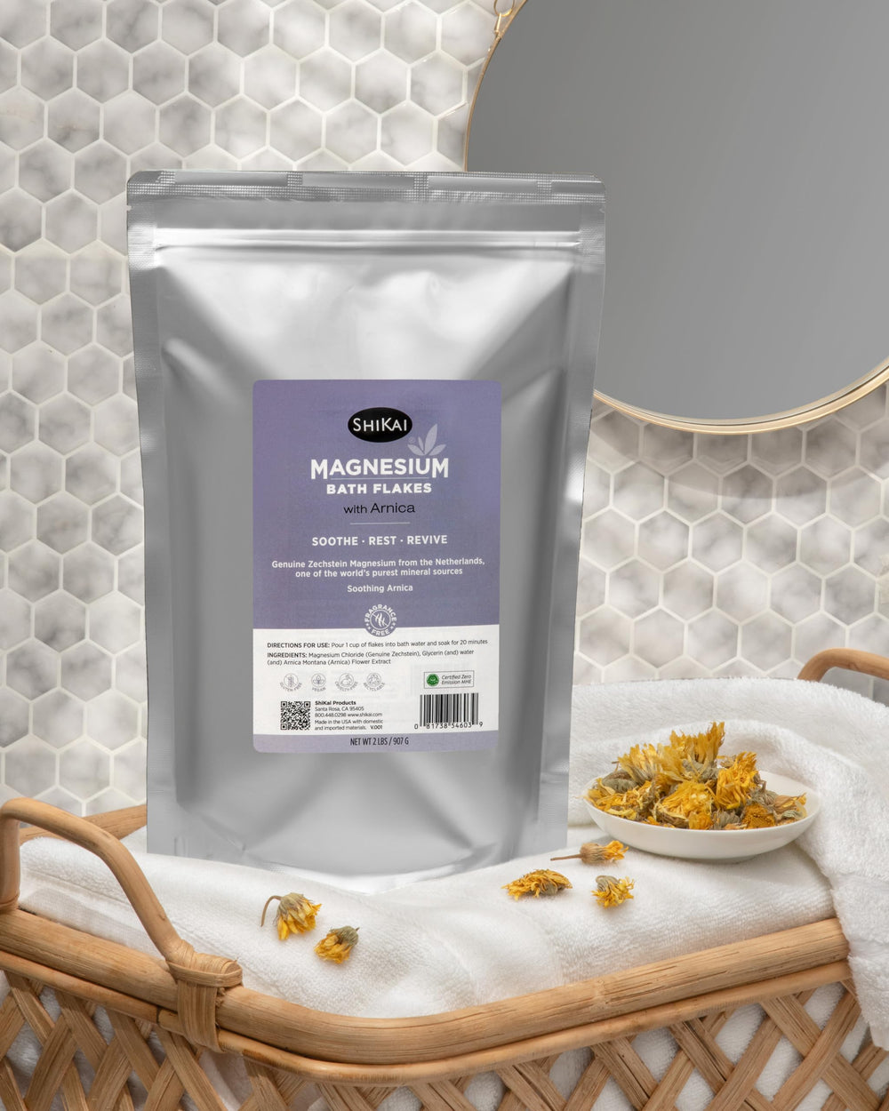 ShiKai Arnica oil bath soak adding gentle soothing touch during a soak