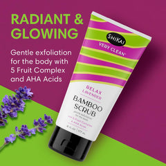 ShiKai bamboo scrub texture highlights gentle exfoliation for radiant skin.