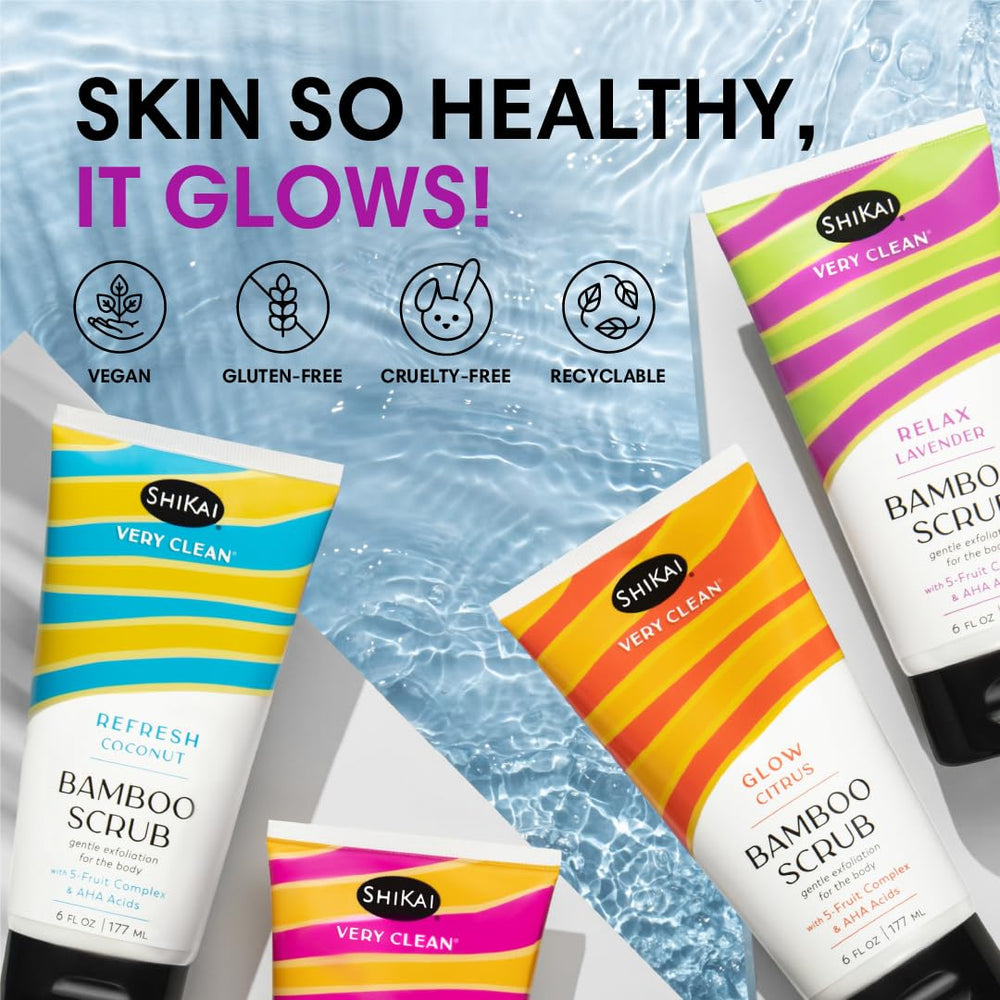 ShiKai body care system helps achieve glowing skin after exfoliation.