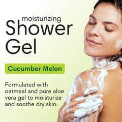 ShiKai Melon bottle back explains long-lasting moisture and gentle cleansing