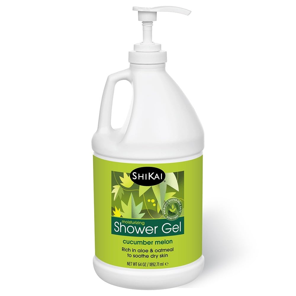 ShiKai Melon shower gel bottle front shows hydrating formula for dry skin
