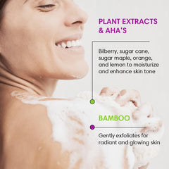 ShiKai Very Clean Bamboo Body Scrub with five-plant extracts and AHA acids.