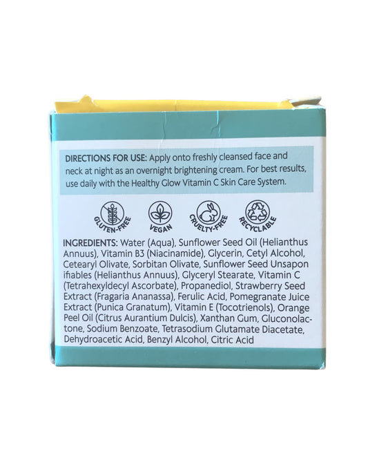 ShiKai Healthy Glow Night Cream bottle shows premium antioxidant formula for brightness.