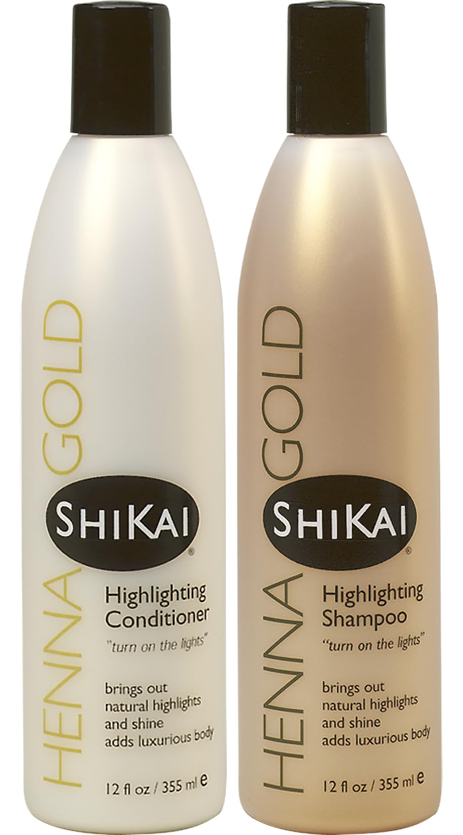 ShiKai Henna Gold Highlighting Shampoo bottle highlighting natural shine and color-safe formula