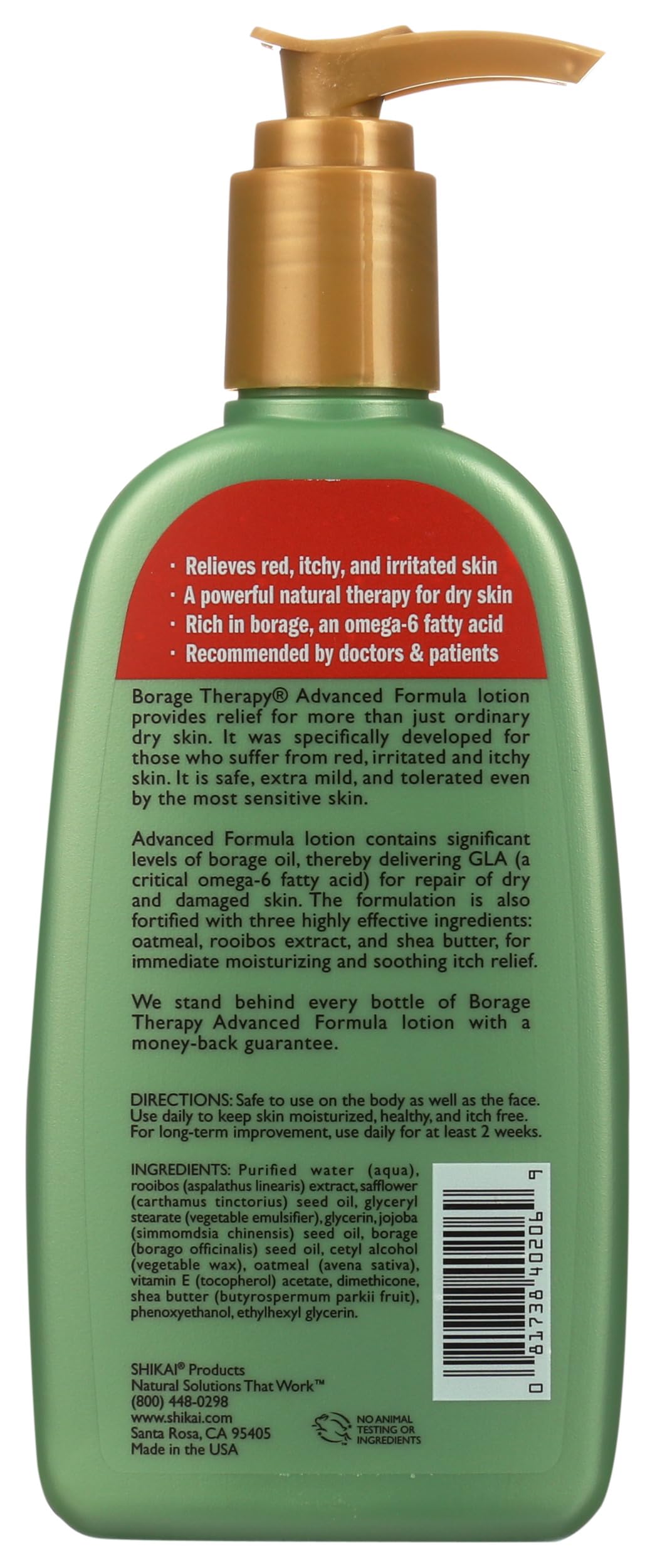 ShiKai Lotion Borage Advanced Therapy texture shows fast absorption