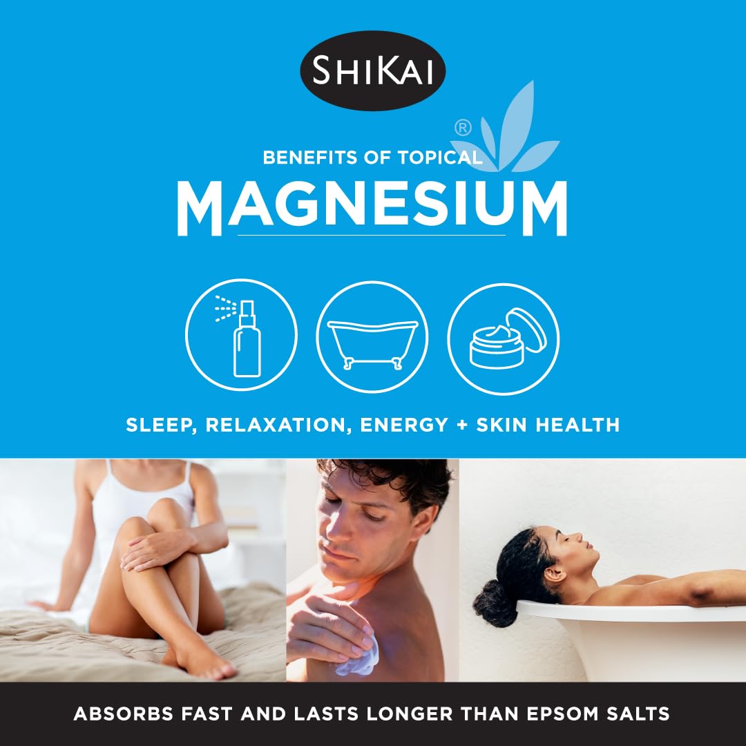 ShiKai magnesium bath flakes dissolving in tub for soothing mineral soak