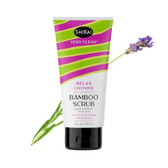 ShiKai Very Clean Bamboo Body Scrub Relax Lavender texture for smooth, hydrated skin.