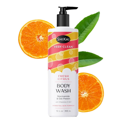 ShiKai Very Clean Body Wash bottle front with fresh citrus scent for hydrating cleanse