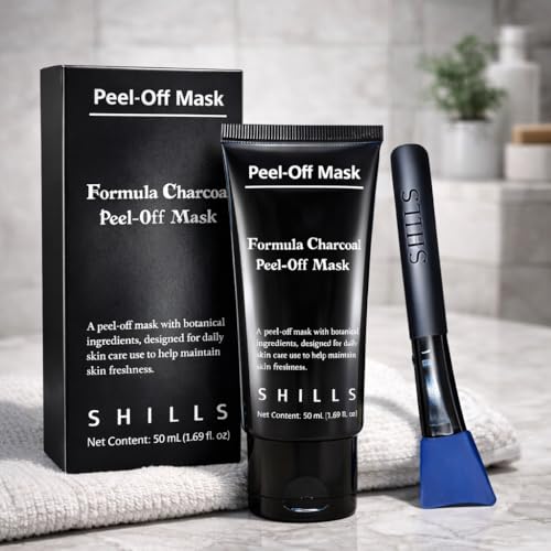 SHILLS Charcoal Mask packaging highlights kit contents for men