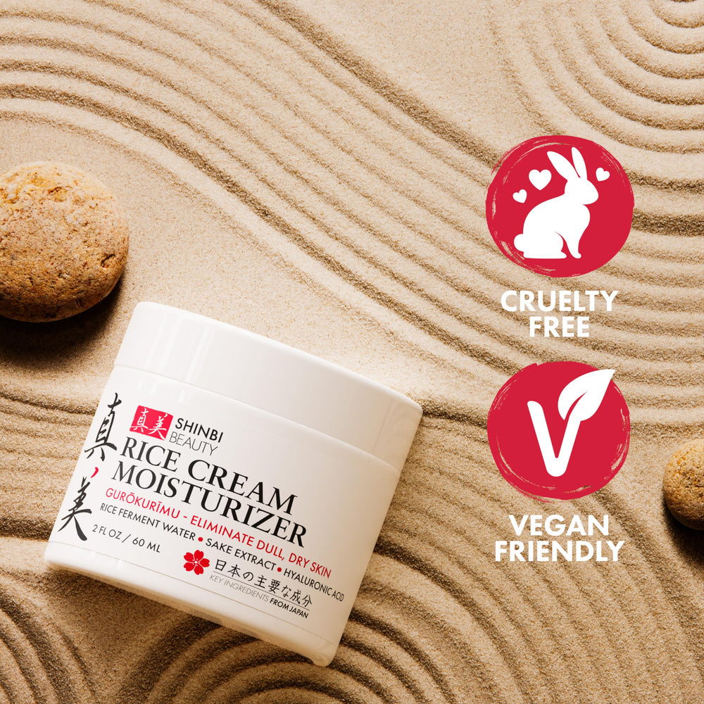 Shinbi Beauty cream texture close-up conveys luxurious, creamy consistency.