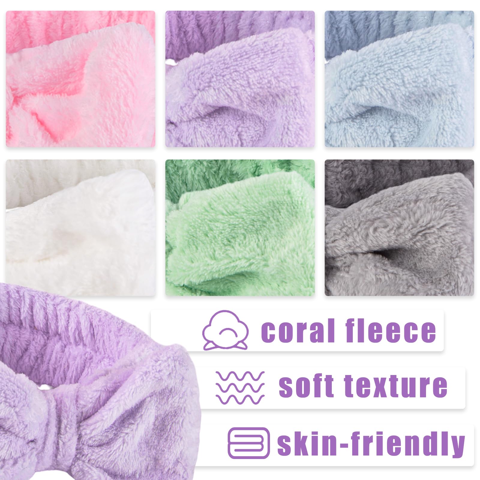 Shindel spa headbands coral fleece texture feels ultra soft on skin