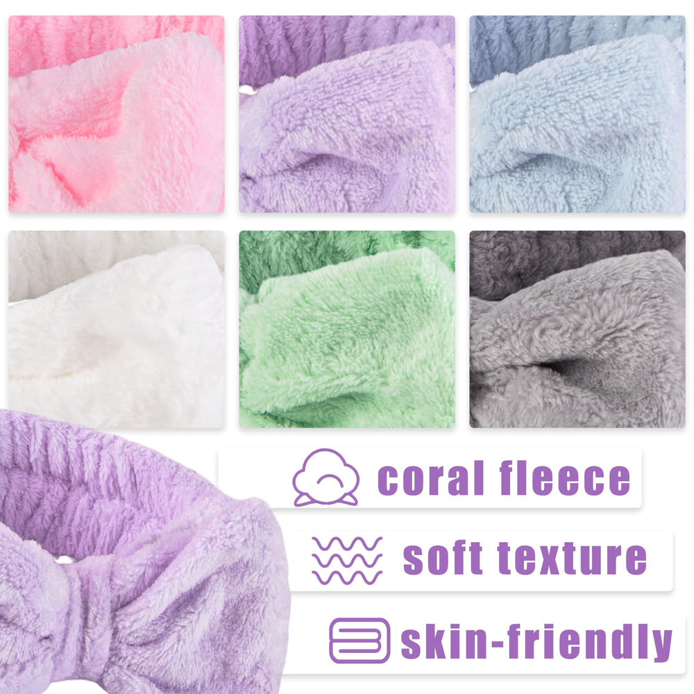 Shindel spa headbands coral fleece texture feels ultra soft on skin