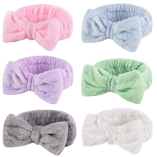 Shindel spa headbands six-pack colorful collection gently holds hair during skincare