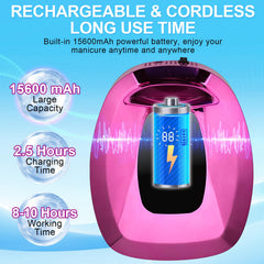ShineCai UV LED Nail Lamp cordless design with long-lasting battery for portable use.