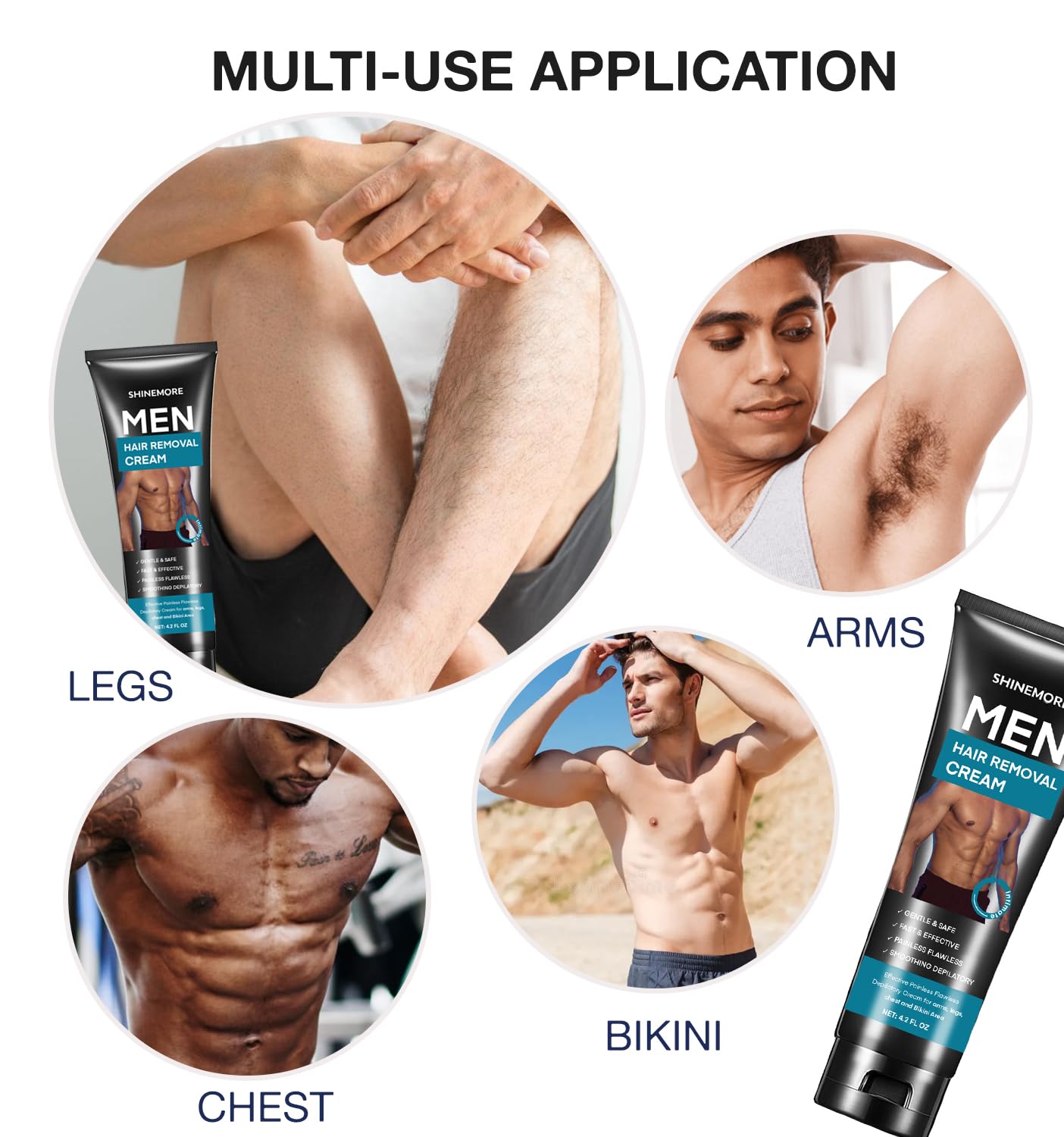 ShineMore glycerin formula image highlights skin care benefits during depilation.