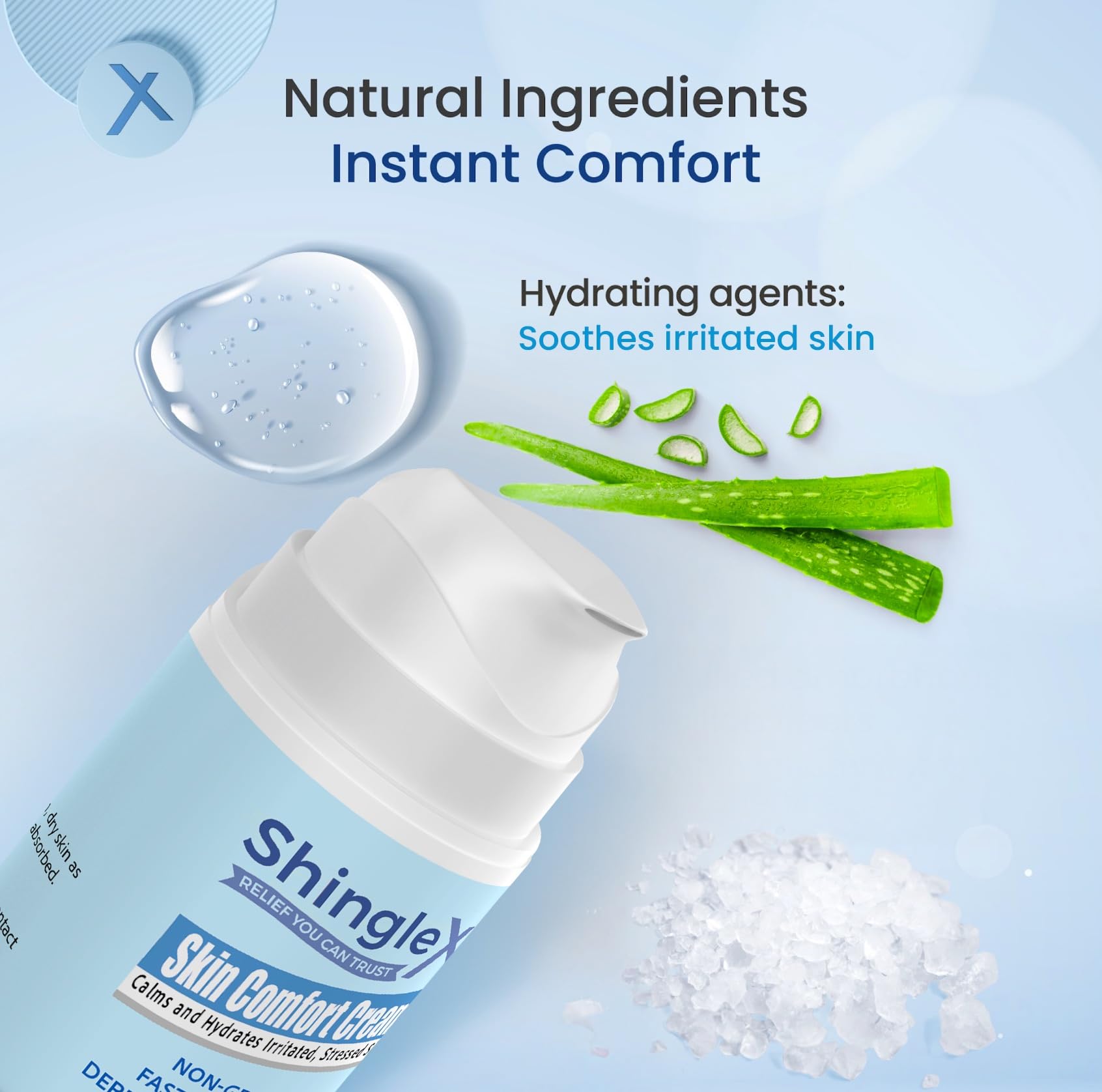 ShingleX Moisturizing Skin Cream travel-size jar for on-the-go hydration