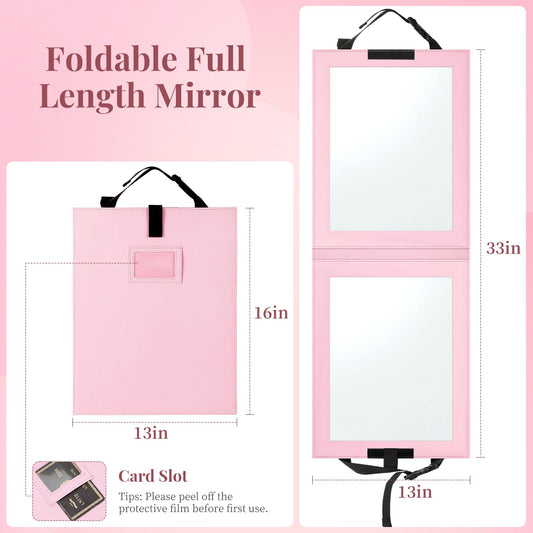 Shinowa foldable mirror folded fits in a dance bag for easy travel.