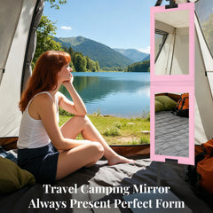 Shinowa portable mirror enables hanging on doors for versatile setup.