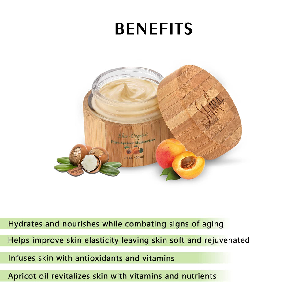 Shira Apricot Oil apply close-up highlights nourishing treatment for aging skin.