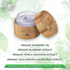 Shira Blueberry Night Cream being applied with a finger
