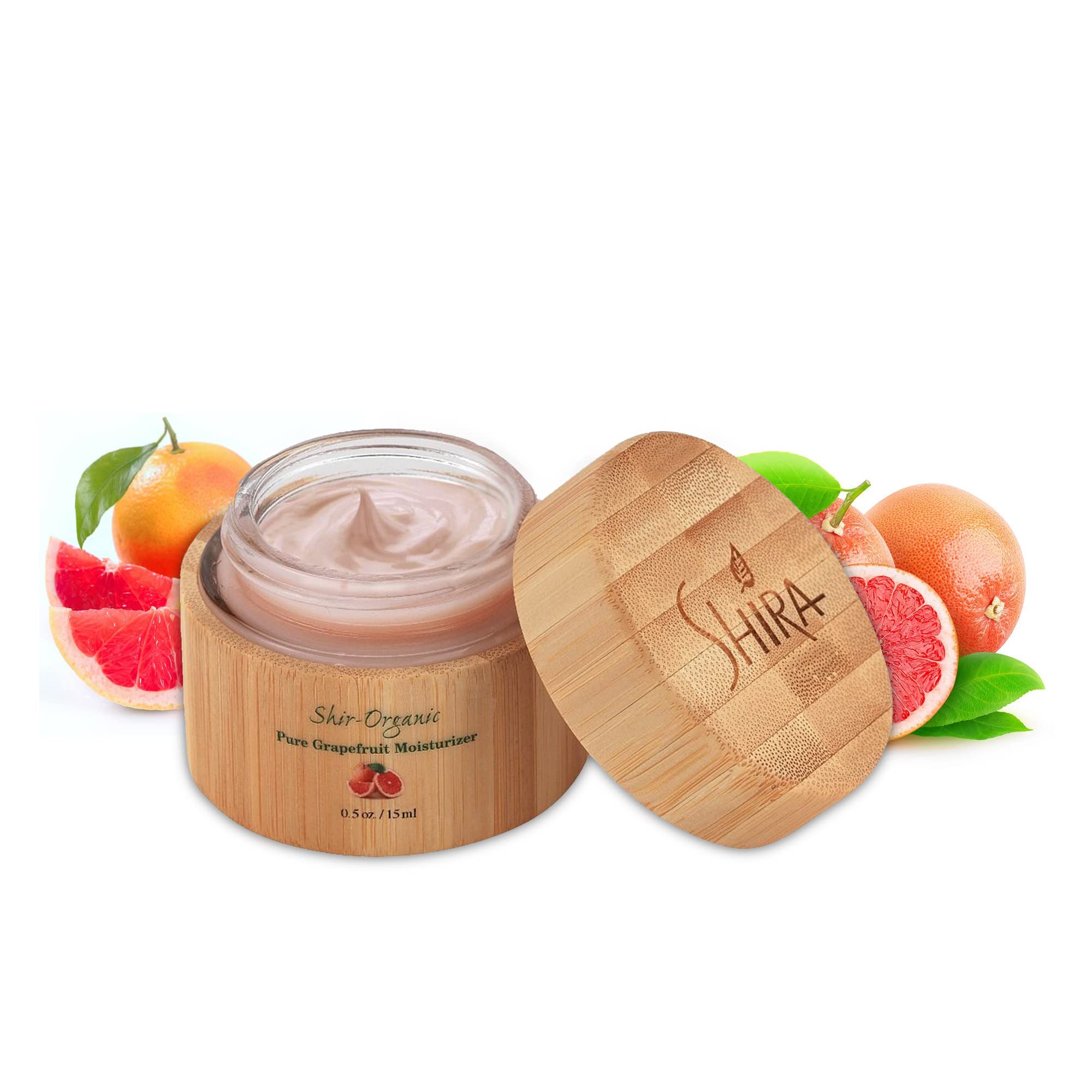 Shira Pink Grapefruit Moisturizer texture swirl demonstrates lightweight, non-greasy hydration