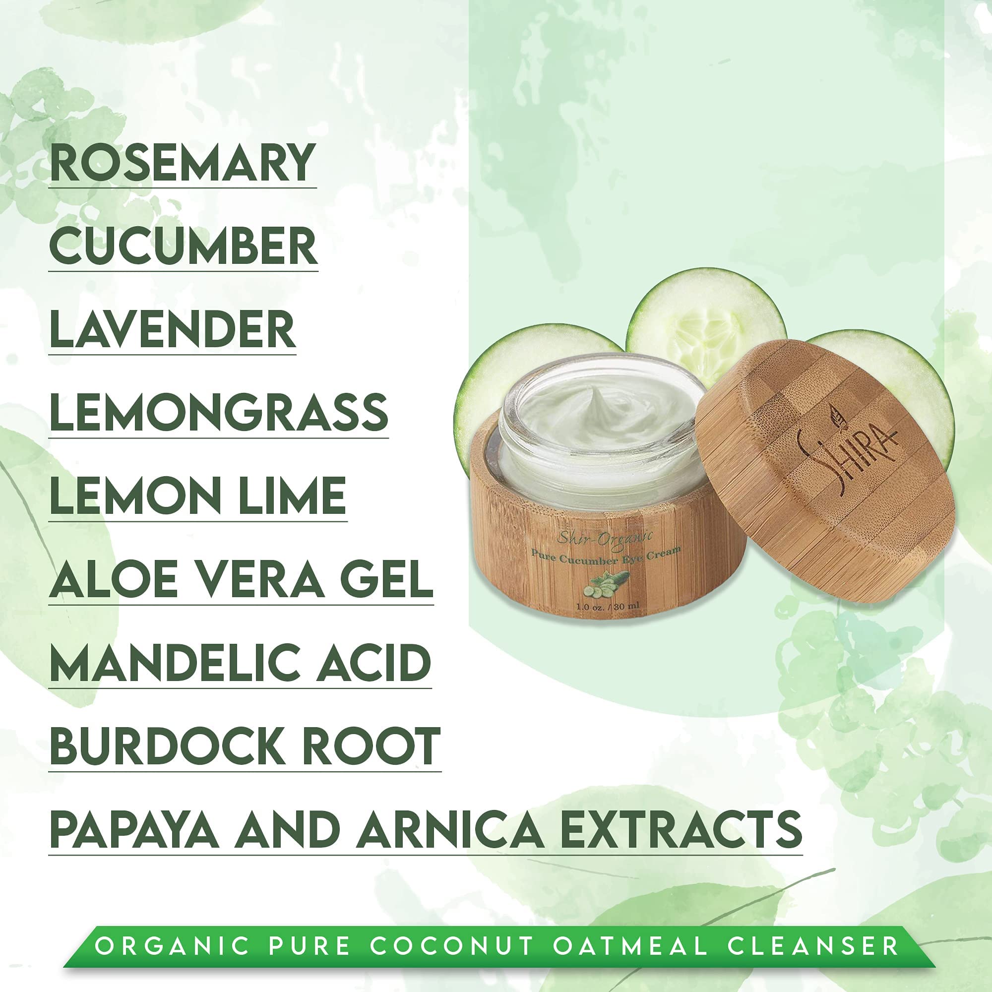 Shira cucumber extract ingredient image highlighting cooling, refreshing feel.