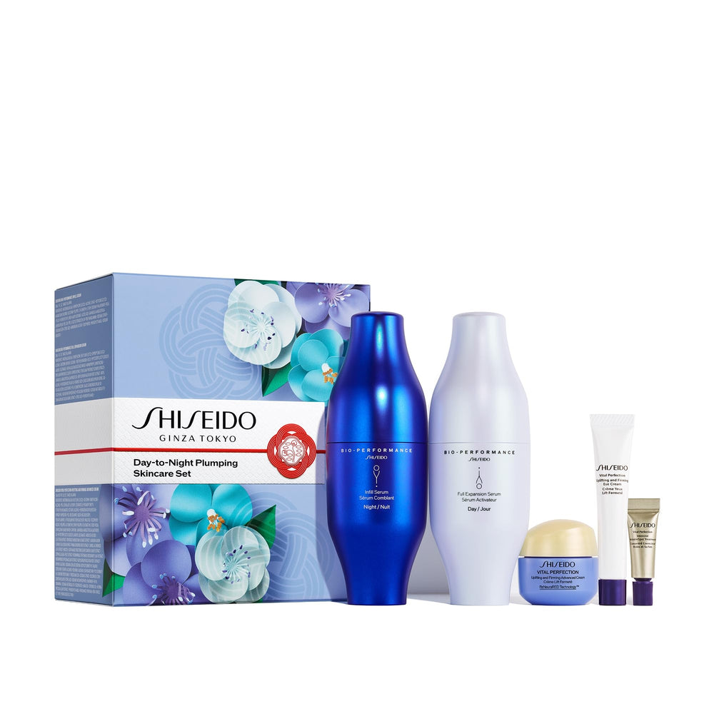Shiseido Bio-Performance Day Serum bottle for daily hydration and a plump look.