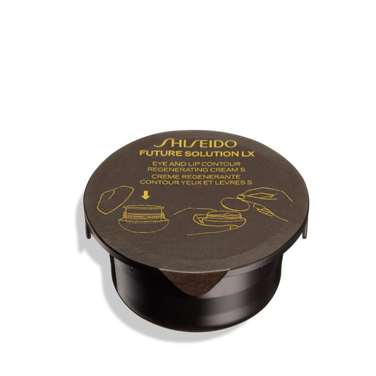 Shiseido Future Solution LX eye-lip contour cream refill close-up showing rich texture for smoother skin