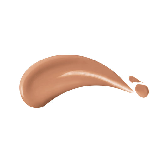 Shiseido RevitalEssence Skin Glow Foundation swirl demonstrates buildable coverage for a tailored look