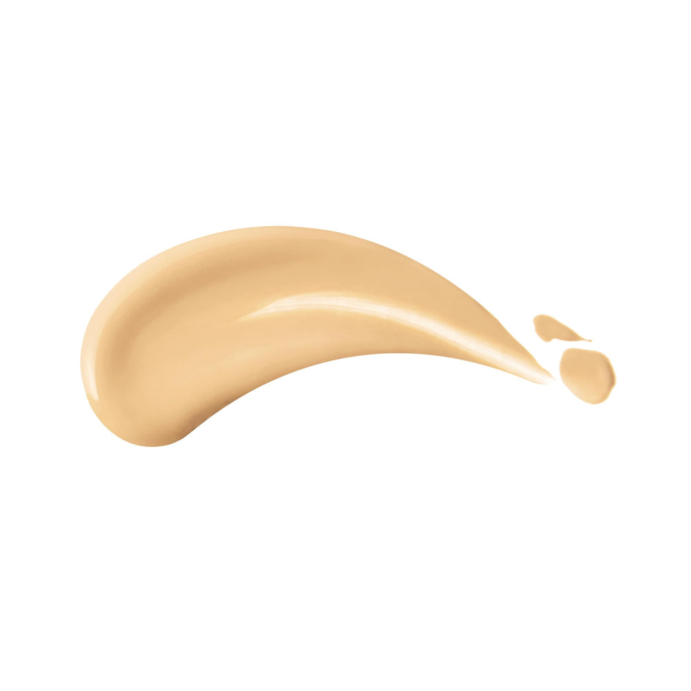 Texture swatch of Shiseido foundation showing buildable medium coverage.