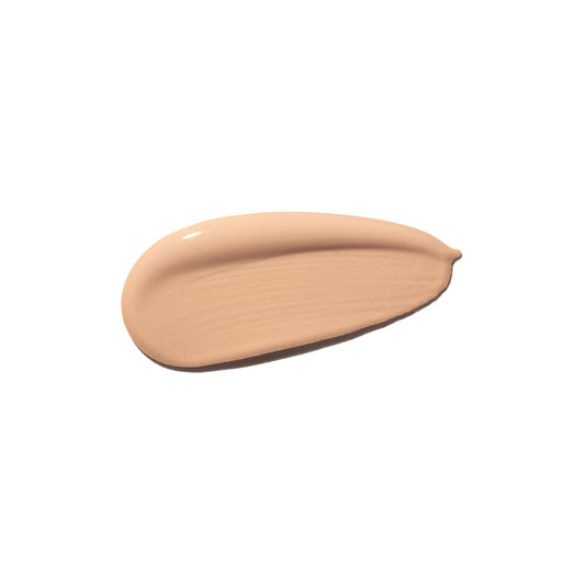 Shiseido Synchro Skin texture swirl shows silky, lightweight finish.