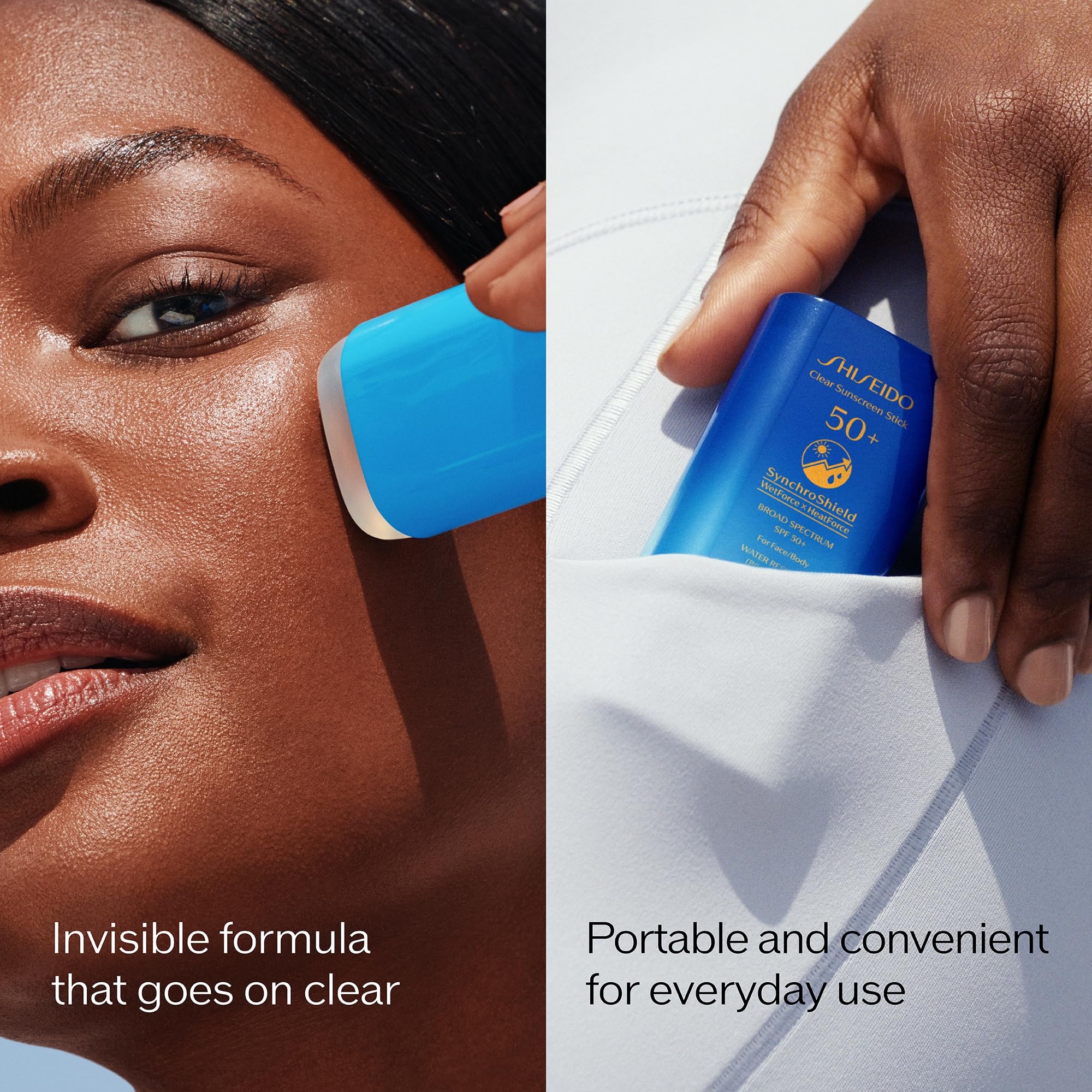 Shiseido SynchroShield delivers enhanced protection in water and heat.