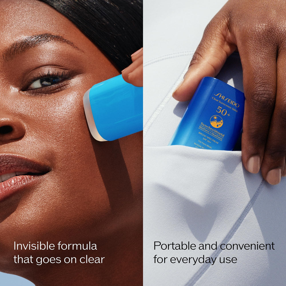 Shiseido SynchroShield delivers enhanced protection in water and heat.