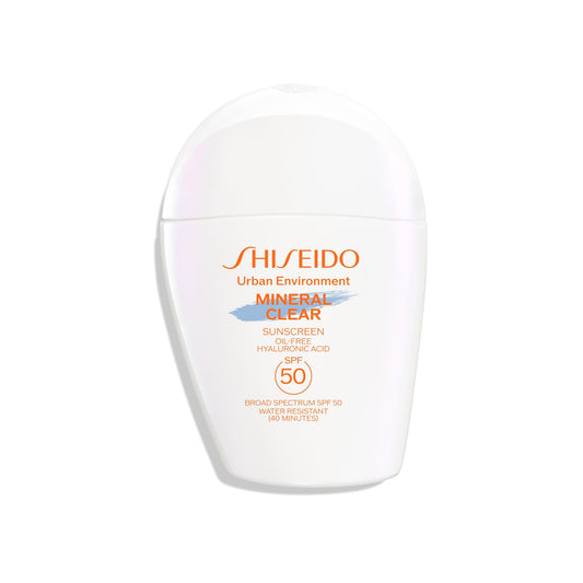 Shiseido Urban Environment Mineral Clear Sunscreen bottle for daily protection
