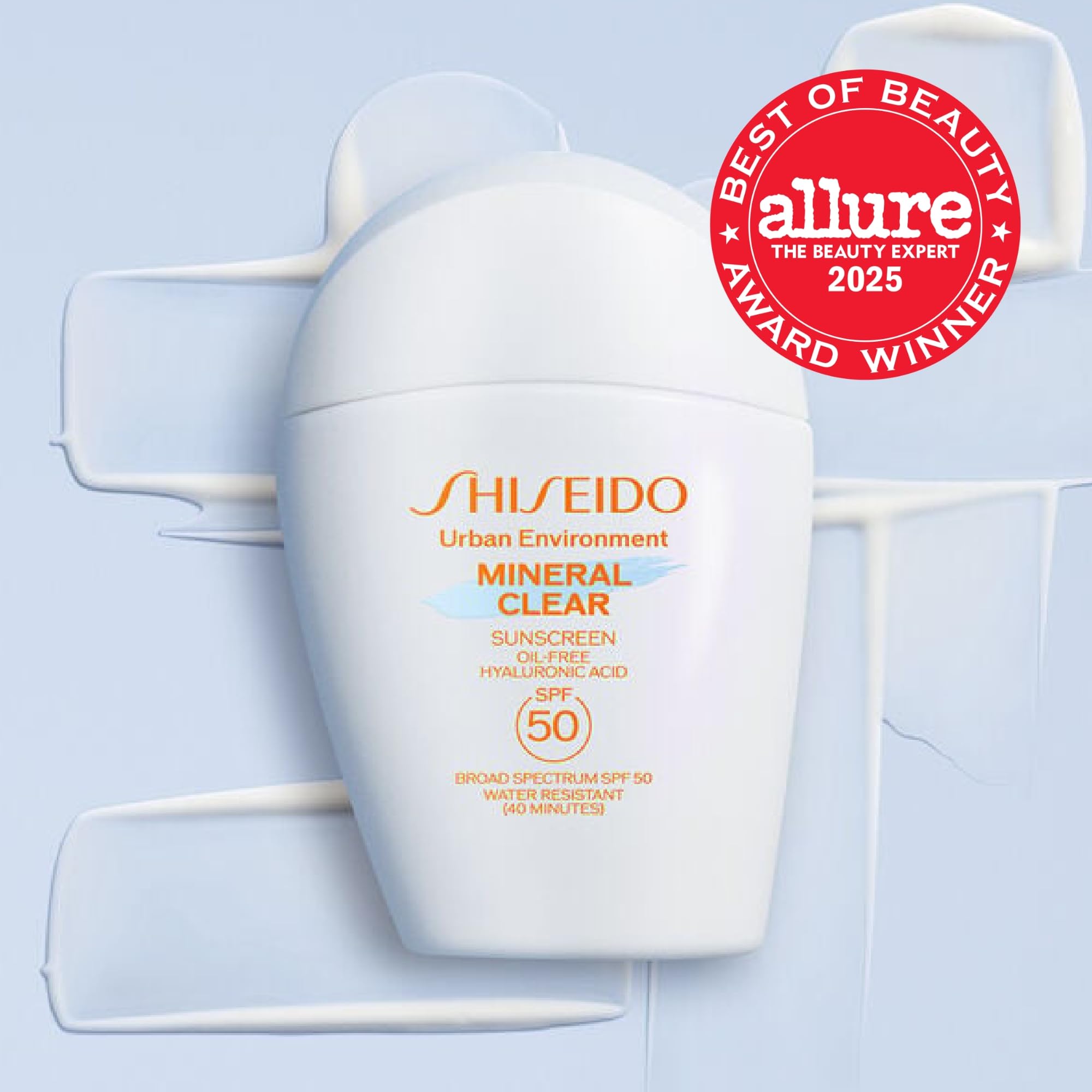 Shiseido Urban Environment Mineral Clear Sunscreen pump cap enables easy dispensing