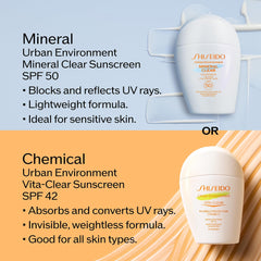 Shiseido Urban Environment Mineral Clear Sunscreen contains Hyaluronic acid benefits