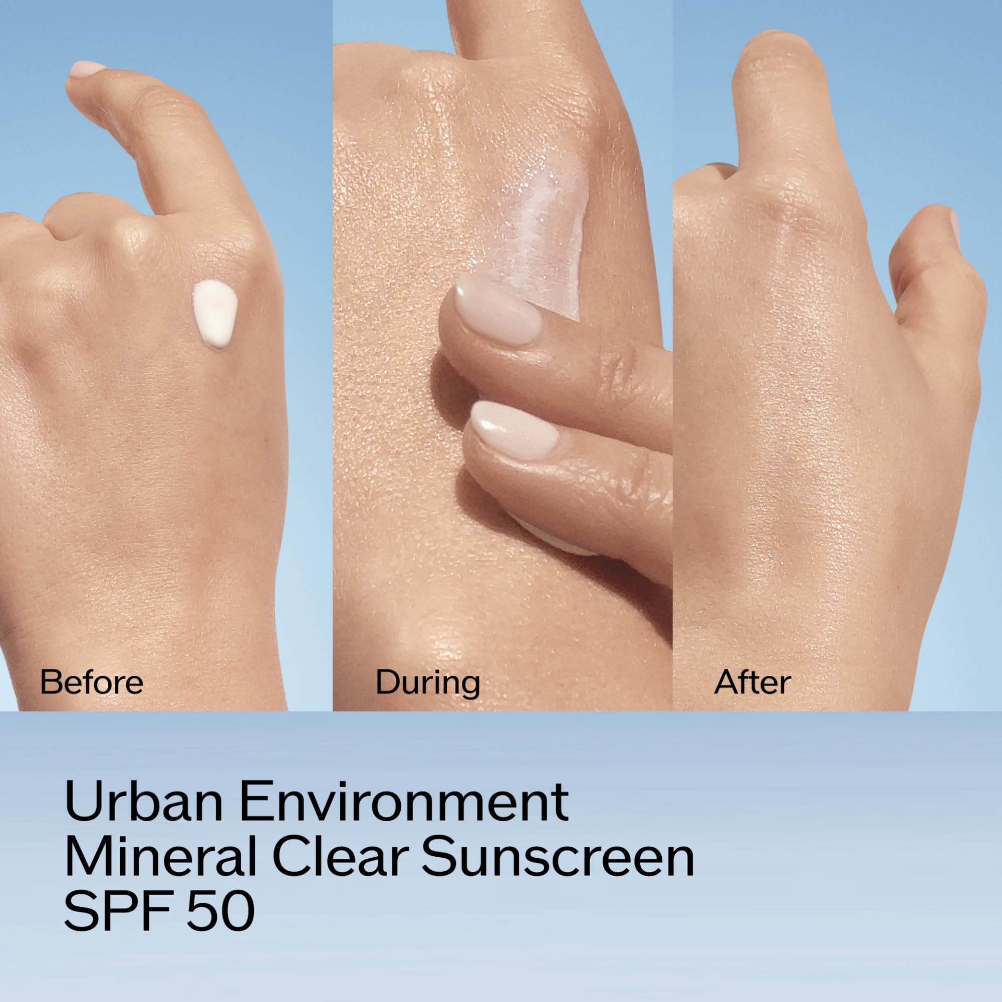 Shiseido Urban Environment Mineral Clear Sunscreen on skin during application