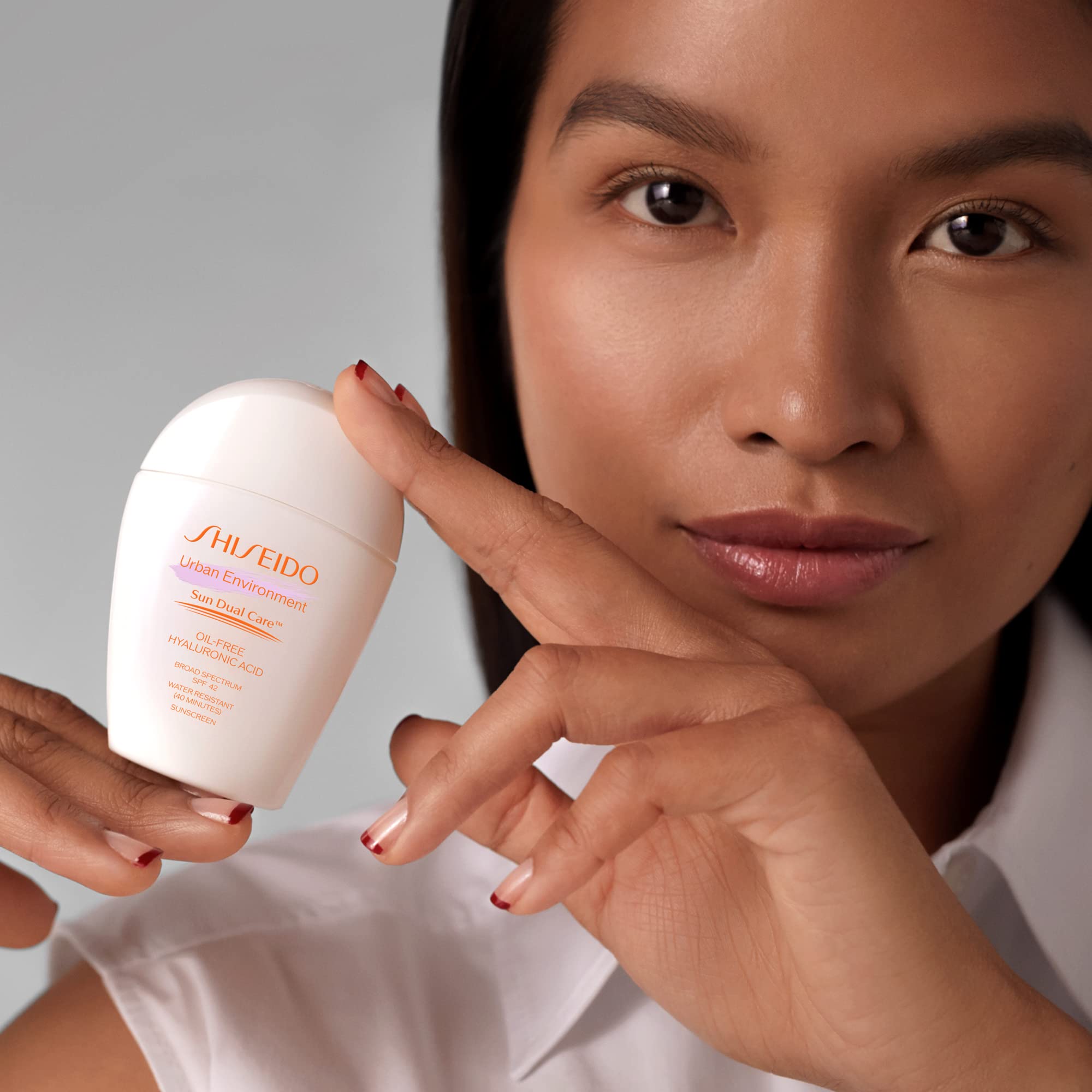 Shiseido sunscreen yields a soft matte finish across the day.