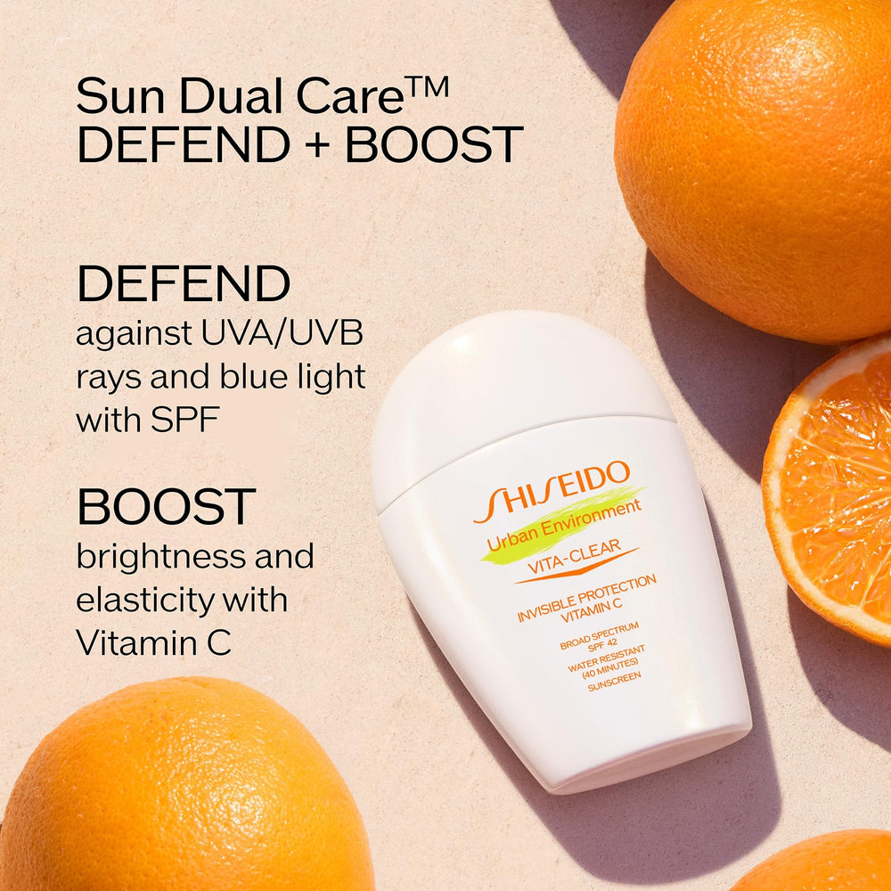 Shiseido Vita-Clear no-shine finish appears on skin without greasy residue