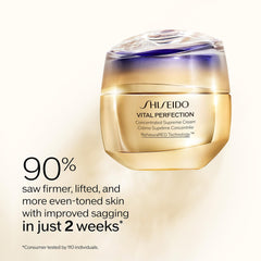 Shiseido Vital Perfection cream bottle front displays elegant packaging