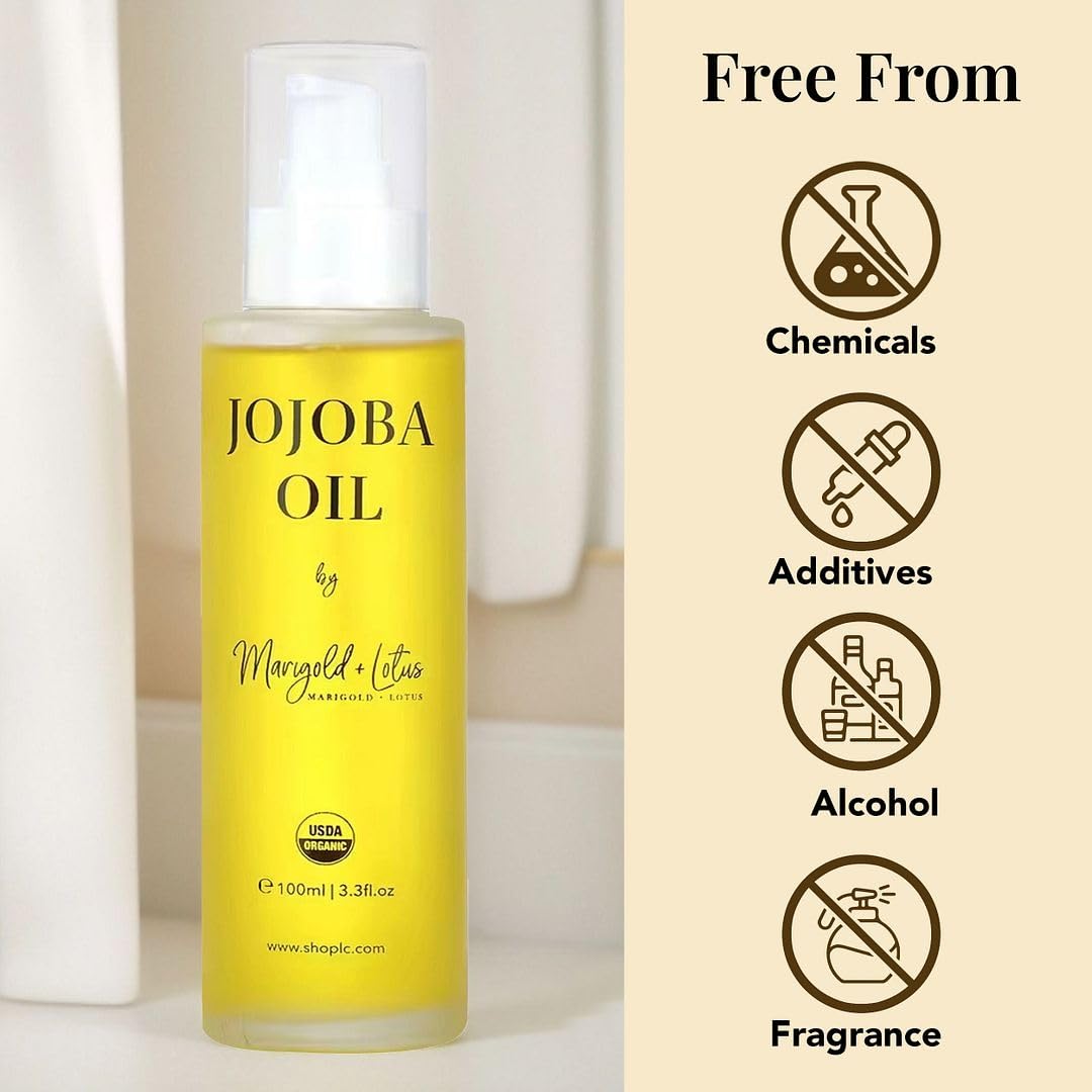 Shop LC Jojoba Oil label design highlights organic, hexane-free formula.