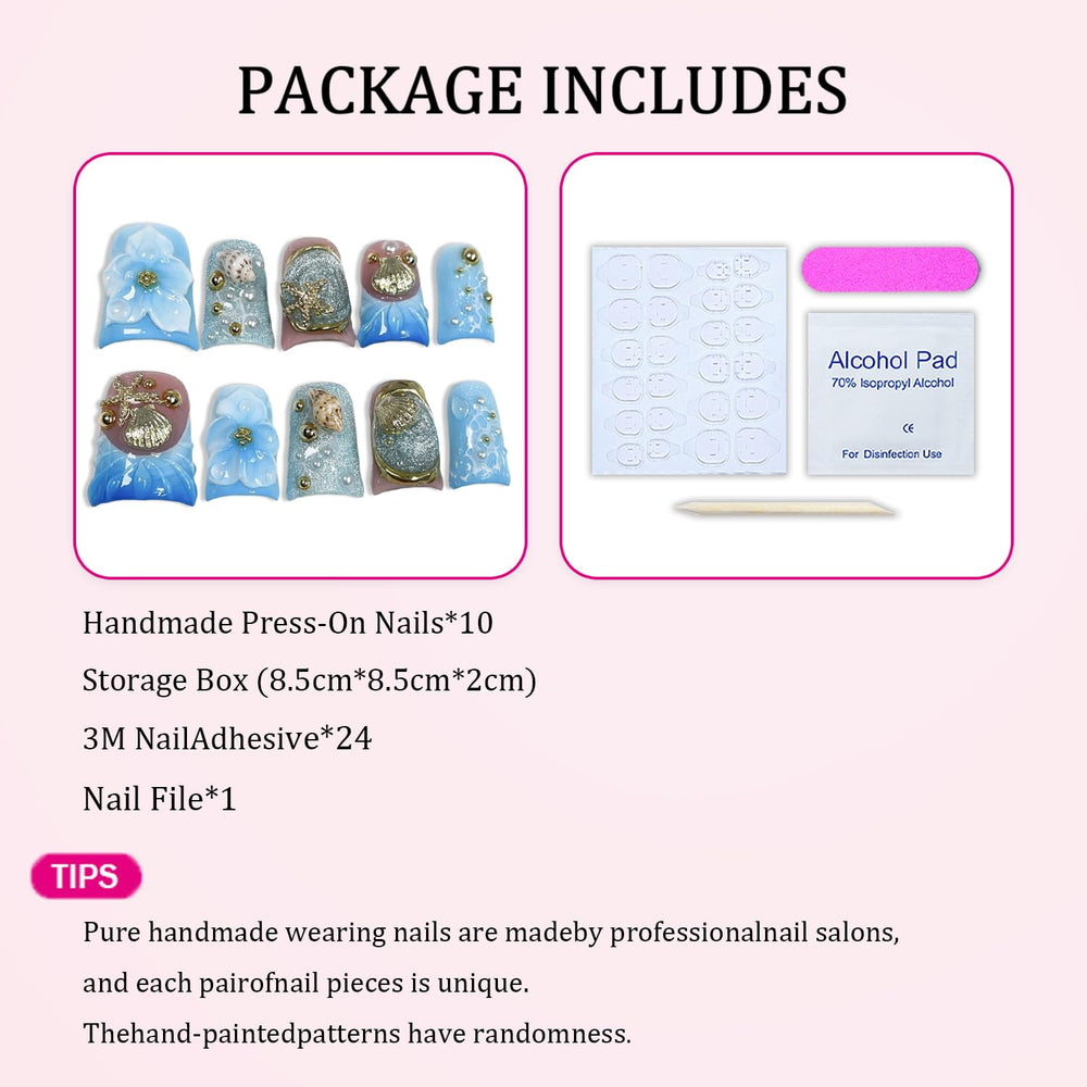 Short Duck Press on Nails feature thick acrylic and multi-layer gel for durable wear.